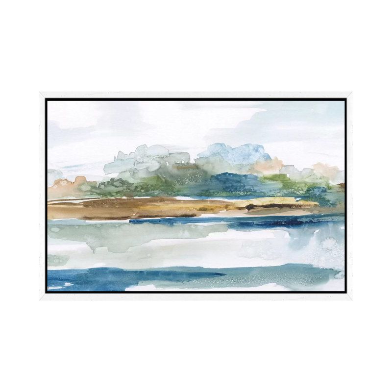 Blue Solace by Nan - Painting on Canvas, White Framed Canvas, 101.6 cm H x 66.04 cm W