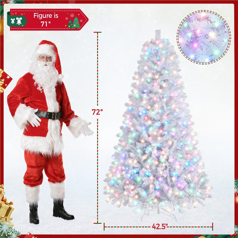 Arbre de Noël illuminé avec 9 lumières DEL multicolores, H 6 pi