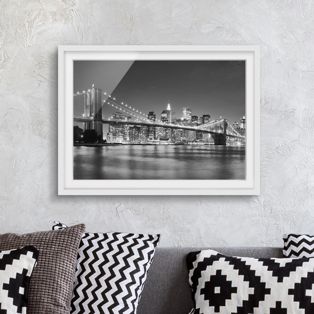 Gerahmter Fotodruck Nighttime Manhattan Bridge II