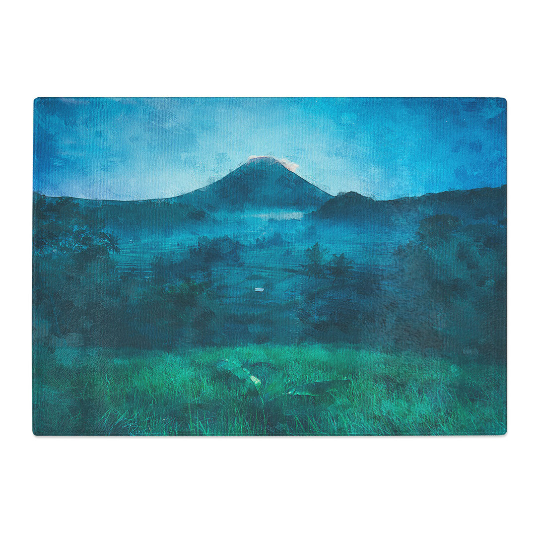 Tempered Glass Mountain View in Bali Chopping Board