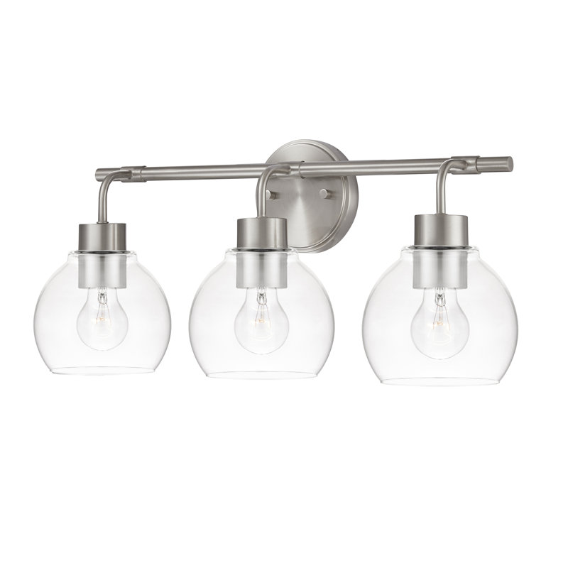 Northglenn Modern Dimmable Bathroom Vanity Light, Brushed Nickel, 3 Lights