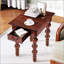 Table de chevet en bois massif avec placage antique, tiroir simple et pieds robustes pour un décor de ferme moderne-348317562