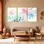 Plantes et fleurs, ensemble de 3 impressions sur toile-2003366140