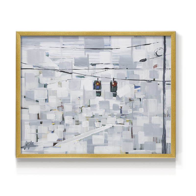Stop on White -Framed Print - Restickable, 22" H x 28" W