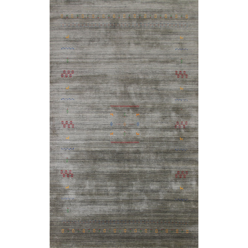 Tapis vert et gris Gabbeh
