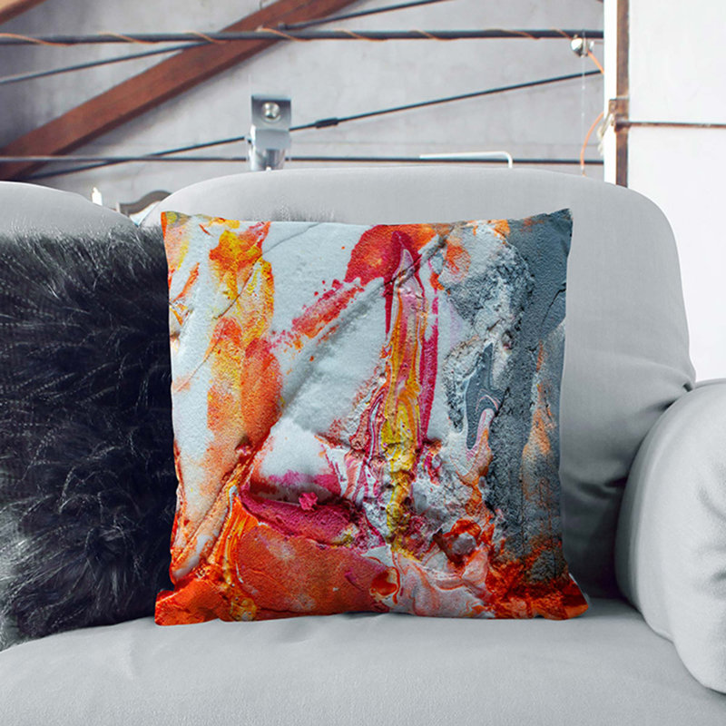 Abstract Square Cushion, 55 x 55 cm, Stone