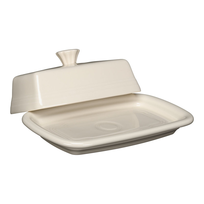 Très grand beurrier couvert Fiesta 8 1/8 po x 5 1/8 po, Lin