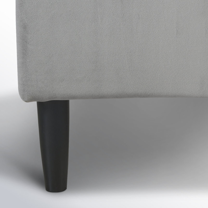 Helaina Upholstered Wingback Bed, Opal Gray Velvet, California King