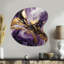 Mauve et or liquide Magic II - horloge murale abstraite de forme unique en métal, impression d'horloge murale asymétrique moderne-106136199