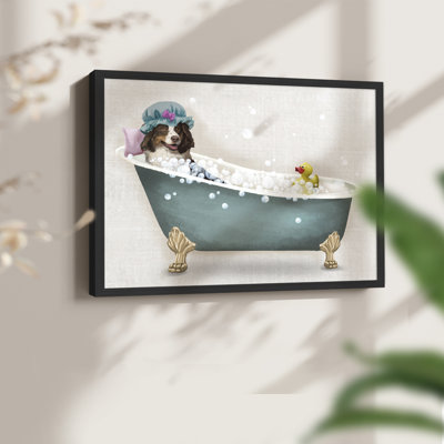 «Bath Dogs II», reproduction encadrée