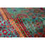 Tapis vert / orange / bleu noué à la main de haute qualité