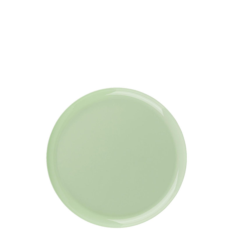 Assiettes en plastique rondes jetables EcoQuality Edge Collection 80 invités, L 6,3 po, Gris menthe
