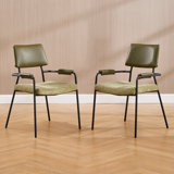 Modern Upholstered Dining Chairs With Backrest And Armrest, With Metal Frame, For Dining Room/Living Room
