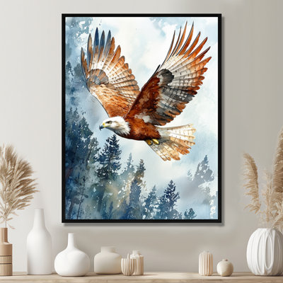 Scottville Brown Eagle In Flight II - Art mural oiseau pour le salon