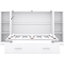 Lit peu encombrant avec ports et tiroirs - de couleur blanche, idéal pour les chambres doubles ou les étagères pleine grandeur, les petits appartements et la salle de sport-121104041-121104042
