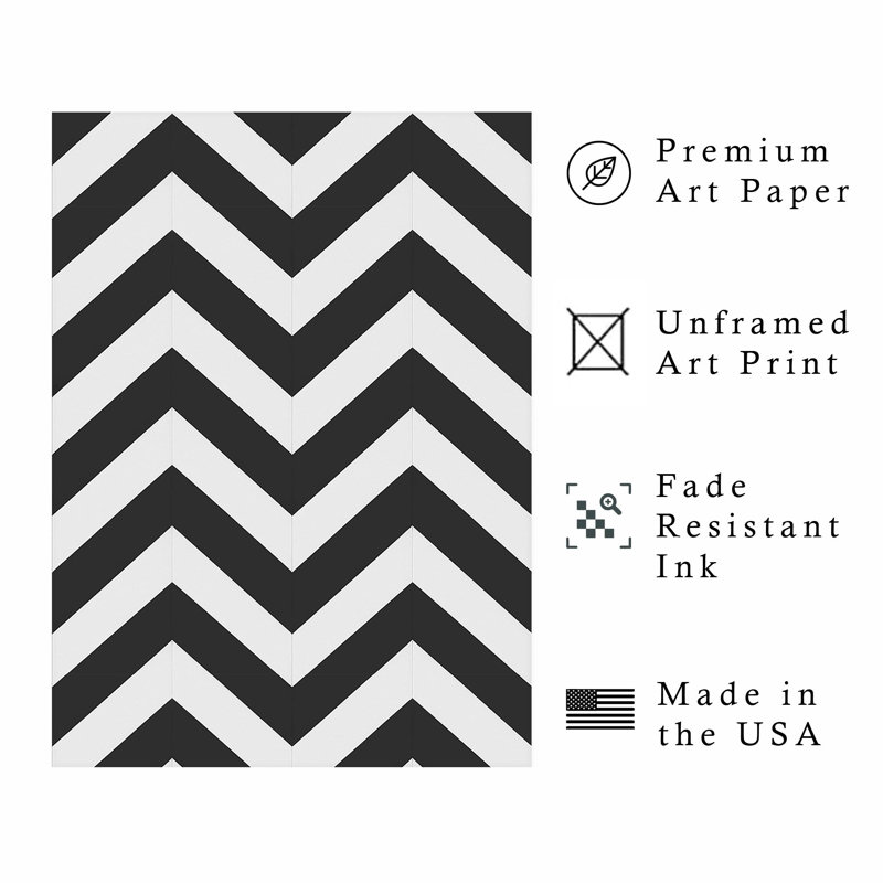 Abstract Chevron Pattern IV Retro Unframed Art Print, 14" H x 11" W