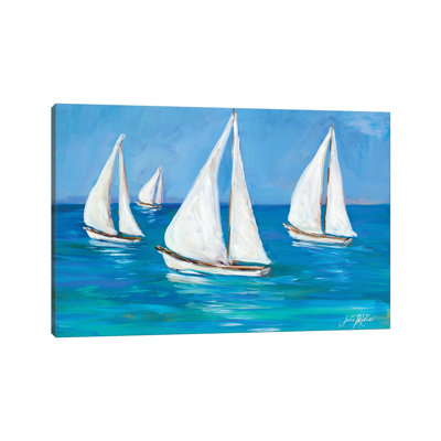 Voiliers I par Julie Derice - Giclée sur toile tendue avec châssis