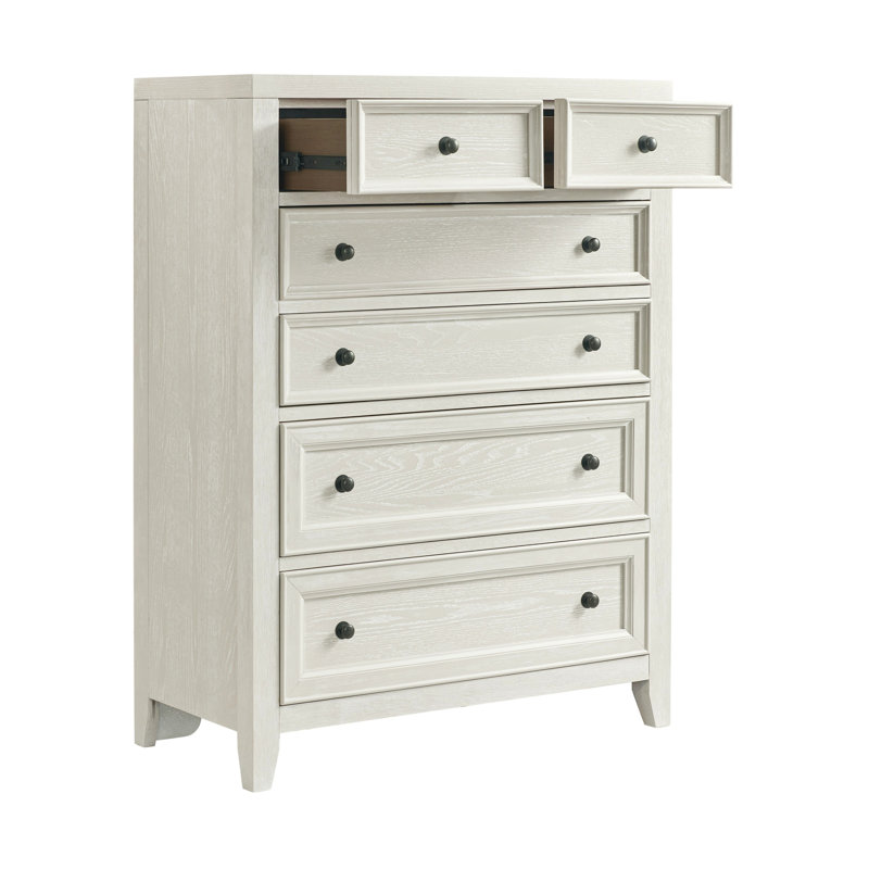 Commode 6 tiroirs White Wash, Blanc