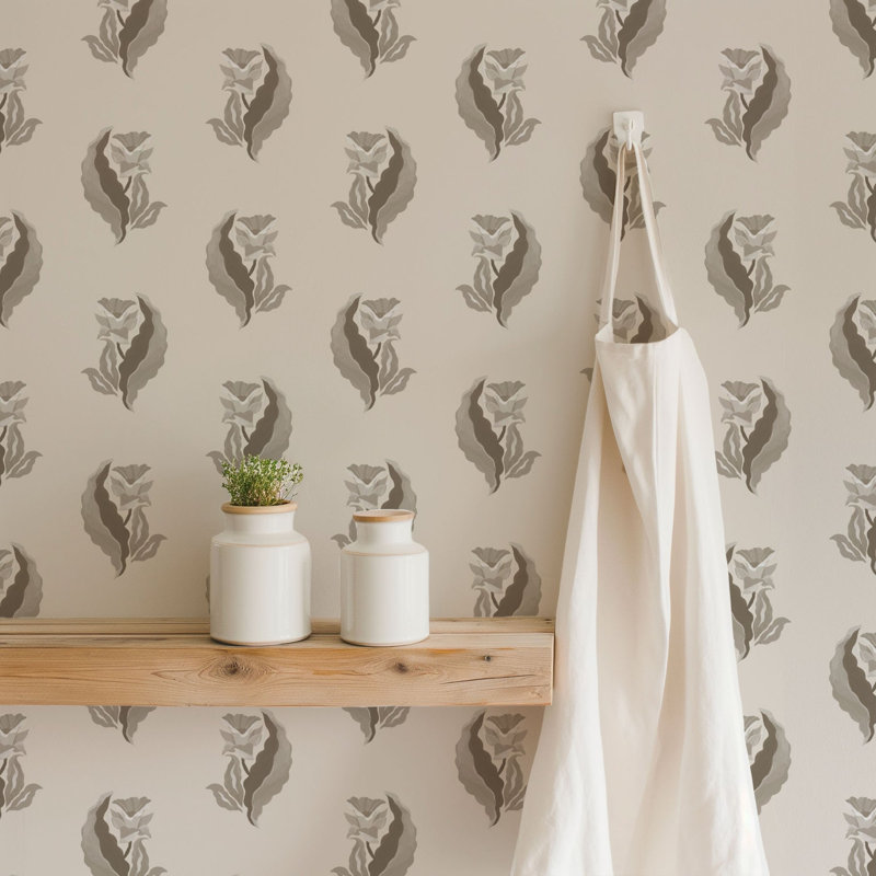 Morning Glory - Golden Botanical Wallpaper, Ink, Premium Paper