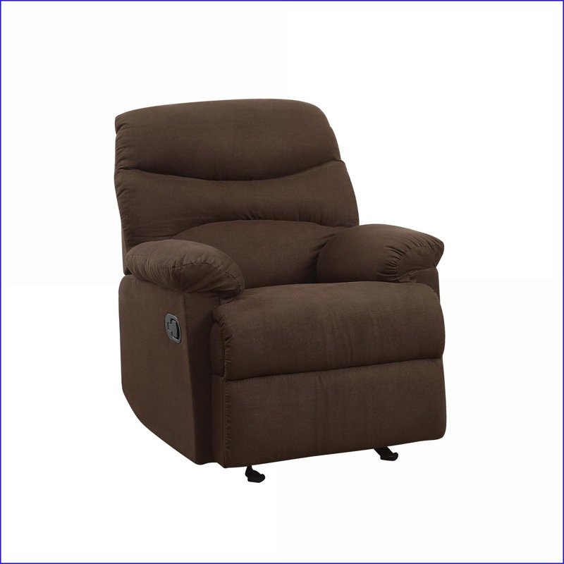Fauteuils inclinables et inclinables modernes inclinables avec accoudoirs | Chocolat | Tissu + métal