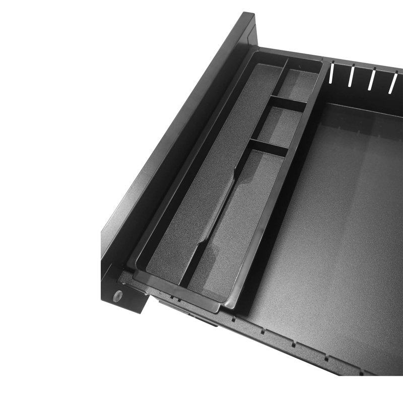 Mobile File Cabinet with Lock, Black