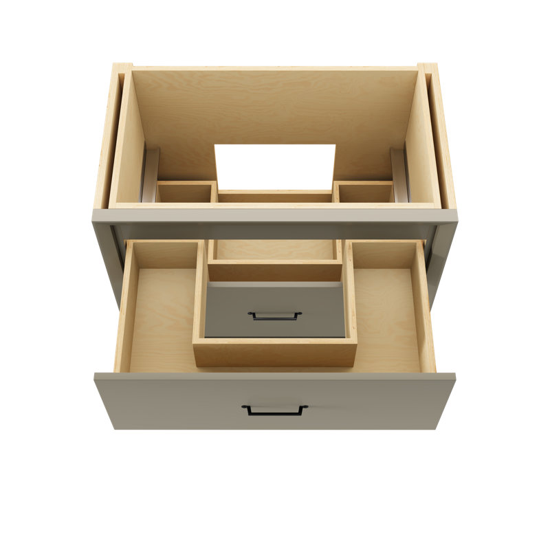 Alexandra Two-Drawer Single Bath Vanity, French Olive, Matte Black, 36"