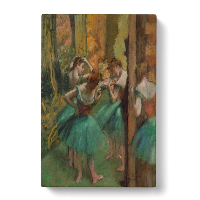 Ballet Ballerina Dancers In Green by Edgar Degas - Wrapped Canvas, 50cm H x 35cm W x 3cm D