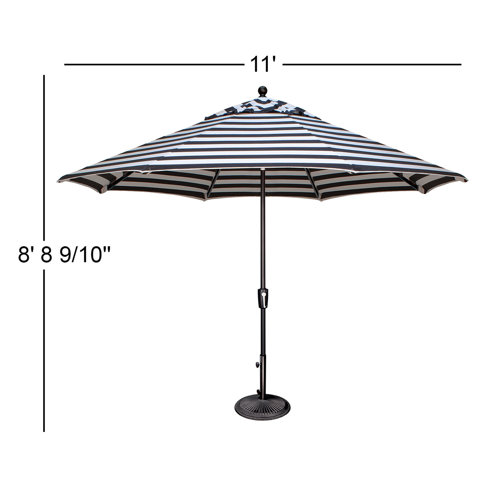 132'' Outdoor Umbrella, Black
