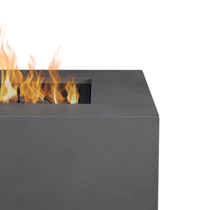 AEGEAN Propane / Natural Gas Outdoor Fire Pit Table, 15.25" H x 36" W x 36" D, Weathered Slate