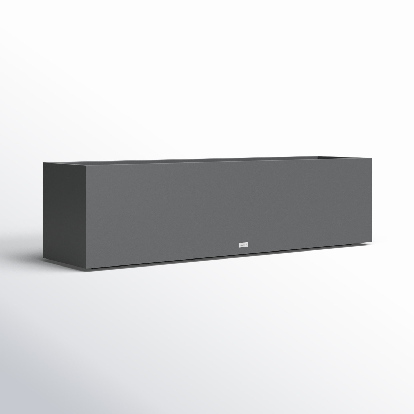 Metallic Series Planter Box, Gray, 16.25" H x 60" W x 15" D
