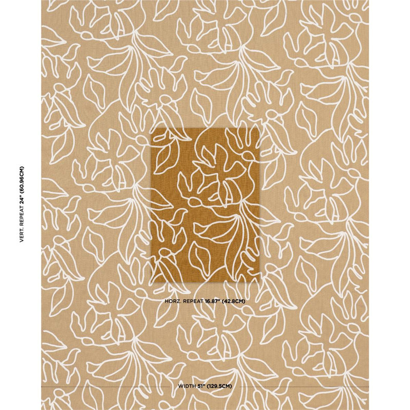 Lola Embroidery Fabric, Saffron