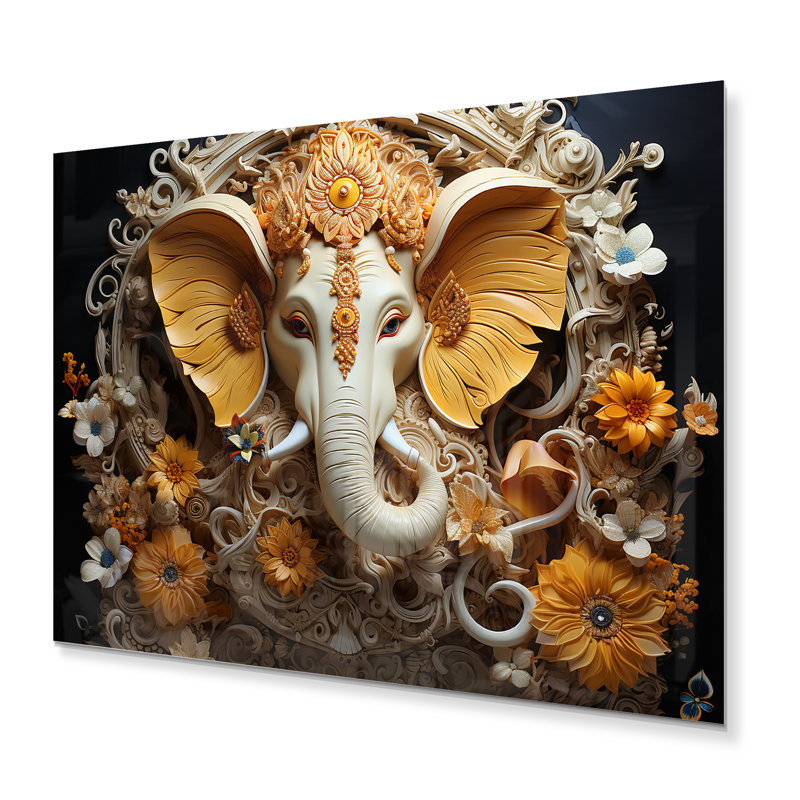 Éléphant indou Ganesha, H 16 po x l 32 po x P 1 po