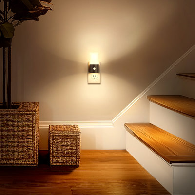 LED Motion Sensor Night Light Plug In [2-Pack], 100LM Dimmable, 3000K Soft White, Auto On/Off For Hallway, Bedroom, Bathroom