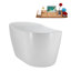 59" Streamline Soaking Freestanding Tub and Tray With Internal Drain-102287609