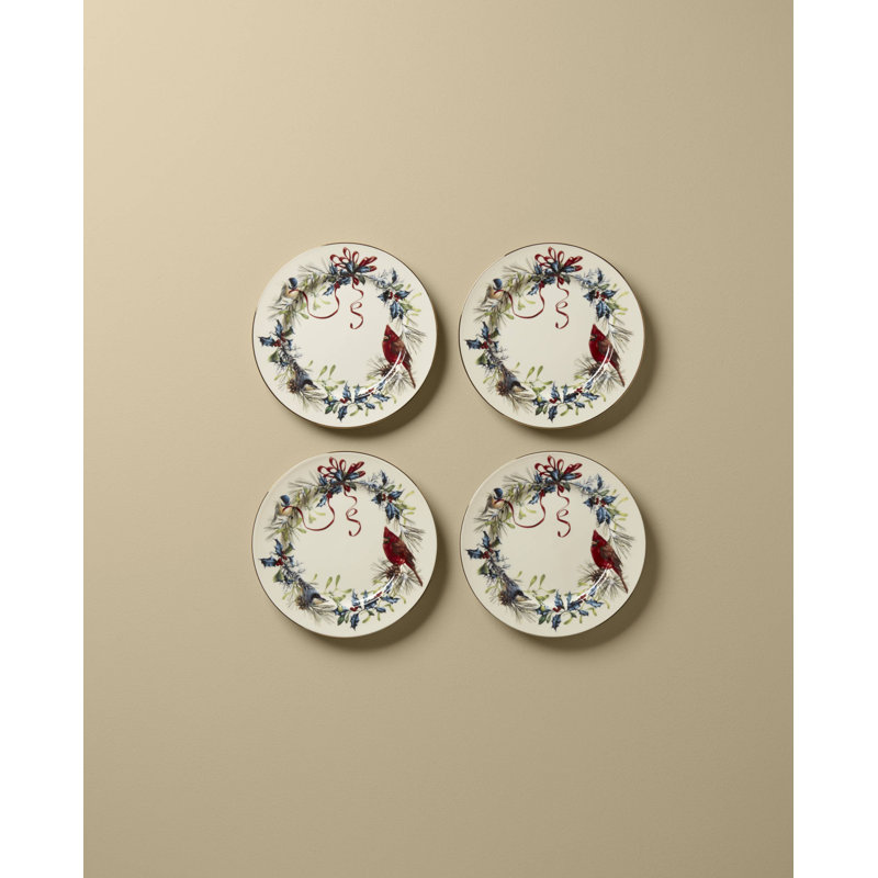 Winter Greetings Salad Plates, Set Of 4