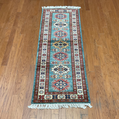 One-of-a-Kind 2'2" X 5'9" Runner Wool Area Rug Teal/Brown