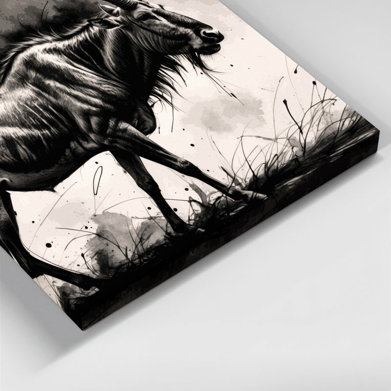 Wildlife Hartebeest Beige Canvas Wall Art, 20" H x 24" W
