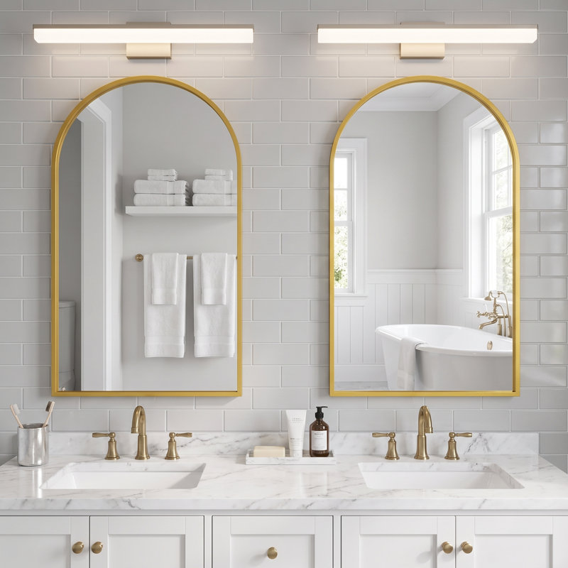 Miroir de salle de bain haute définition, Doré