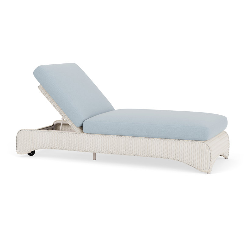 Loom Outdoor Chaise Lounge, White, Unearth Dew