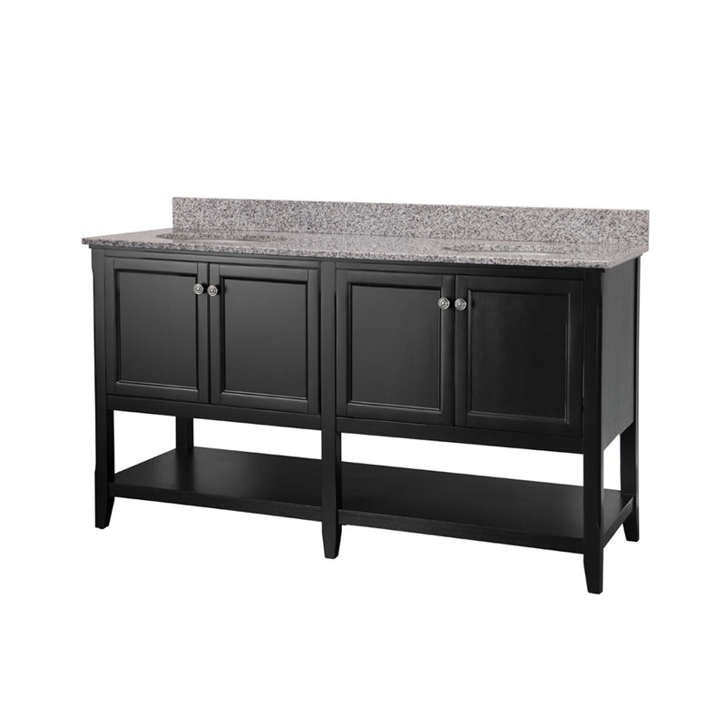 Auguste 60'' Double Bathroom Vanity Base Only, Black