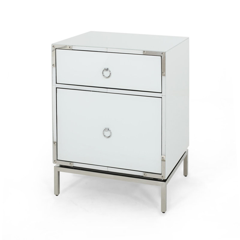 Modern White End Table