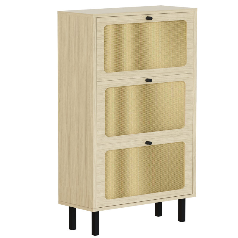 Rattan Shoe Storage Cabinet