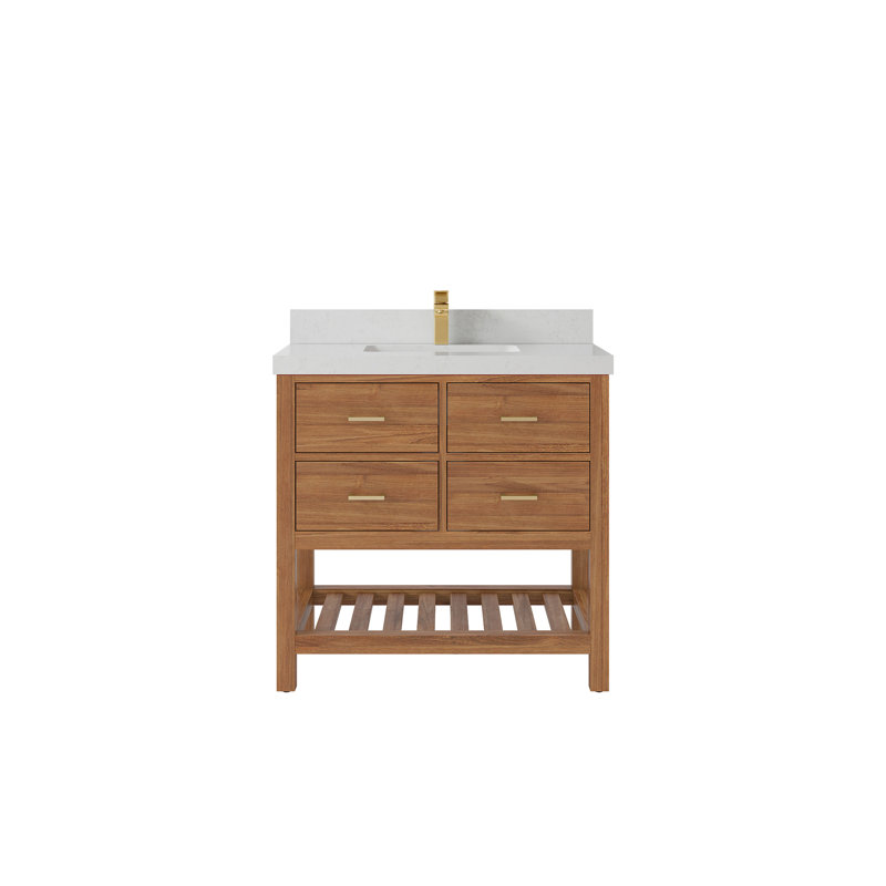 Ensemble de meuble-lavabo simple 36 po Parker, Quartz de Carrare