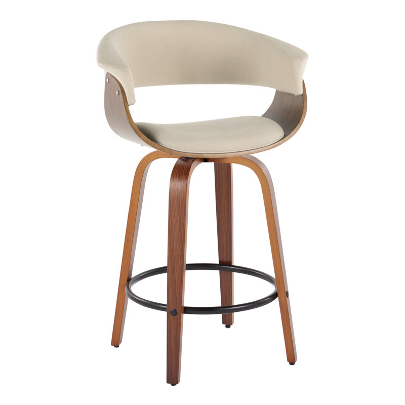 Contemporary Counter Stool, Beige, Brun / Noir