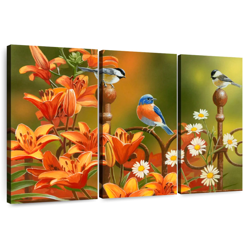 Harnek Rusty Fence And Lilies, 48" H x 74" W