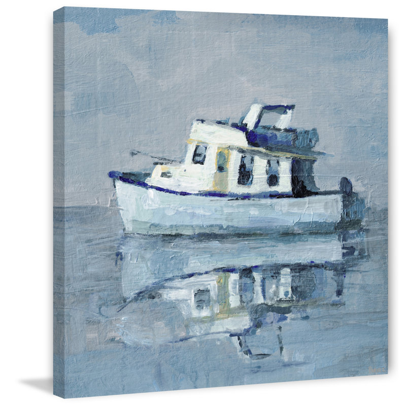 Fishing Trawler by Parvez Taj - Wrapped Canvas Painting, 20 cm H x 20 cm W