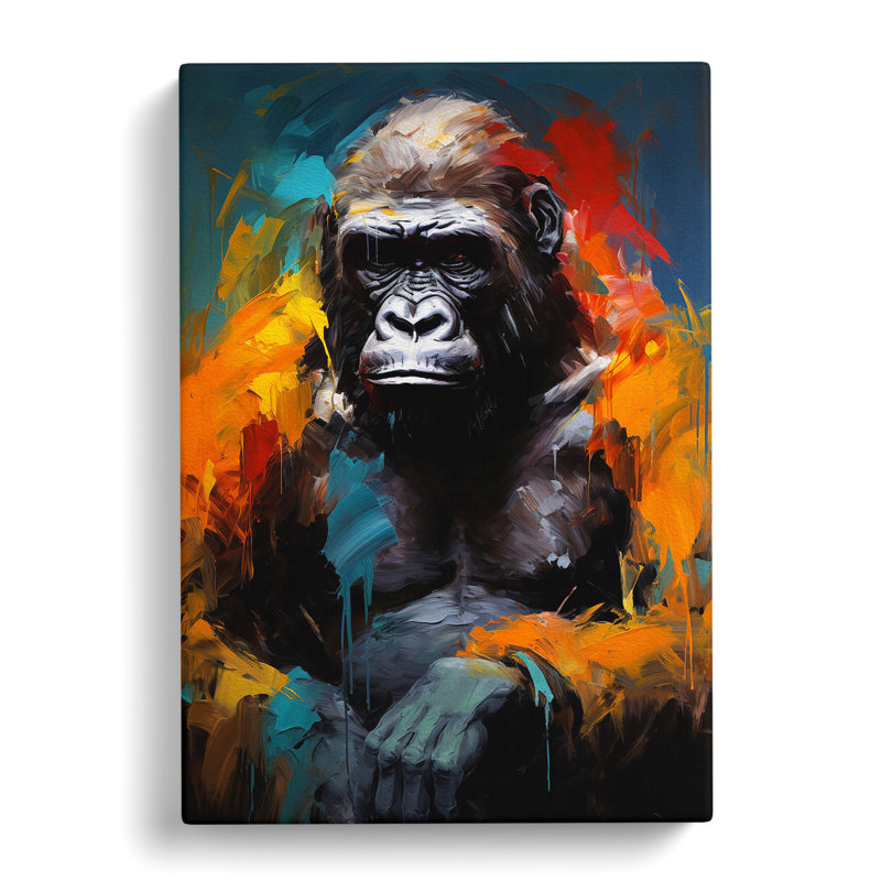 Gorilla Gestural - No Frame Print, 60cm H x 40cm W x 3cm D