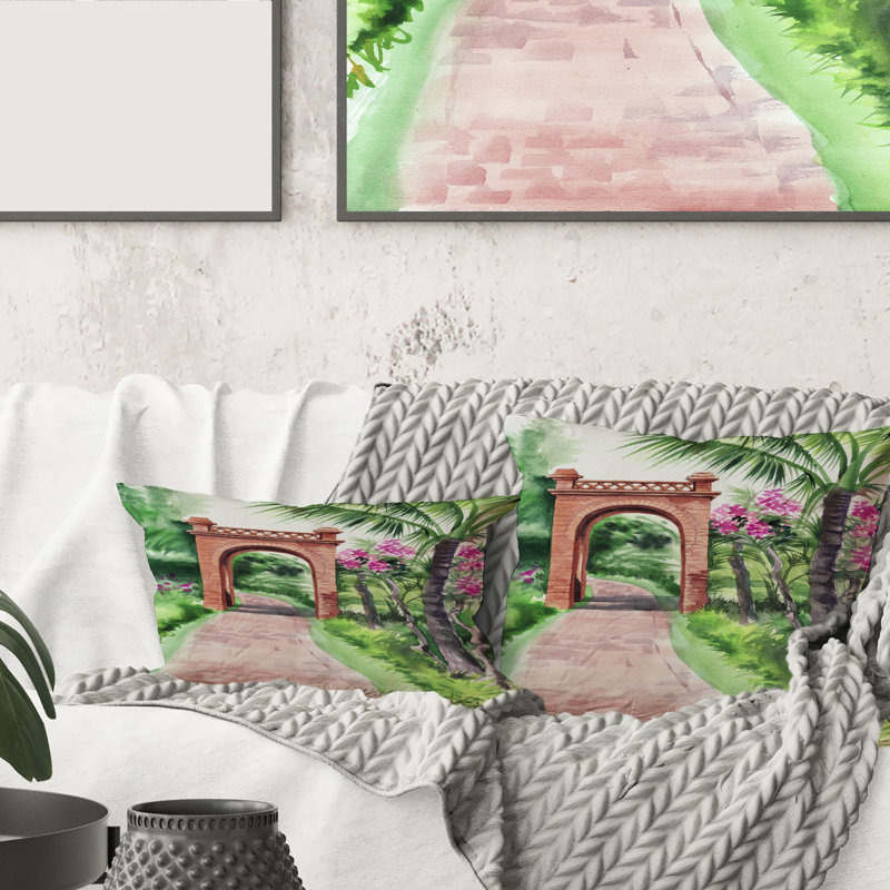 Gate in Tropical Oasis Rectangular Pillow Cover & Insert