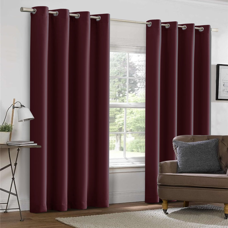 Timiko Blackout Thermal Insulated Curtain Panel, 42" W x 63" L, Burgundy
