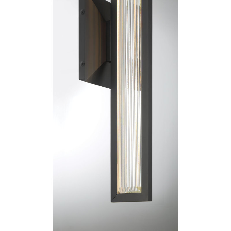 Aelin, Outdoor, 18", Matte Black, Clear Crystal, 18"